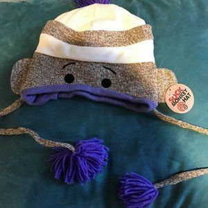 Kids Winter Sock Monkey Hat